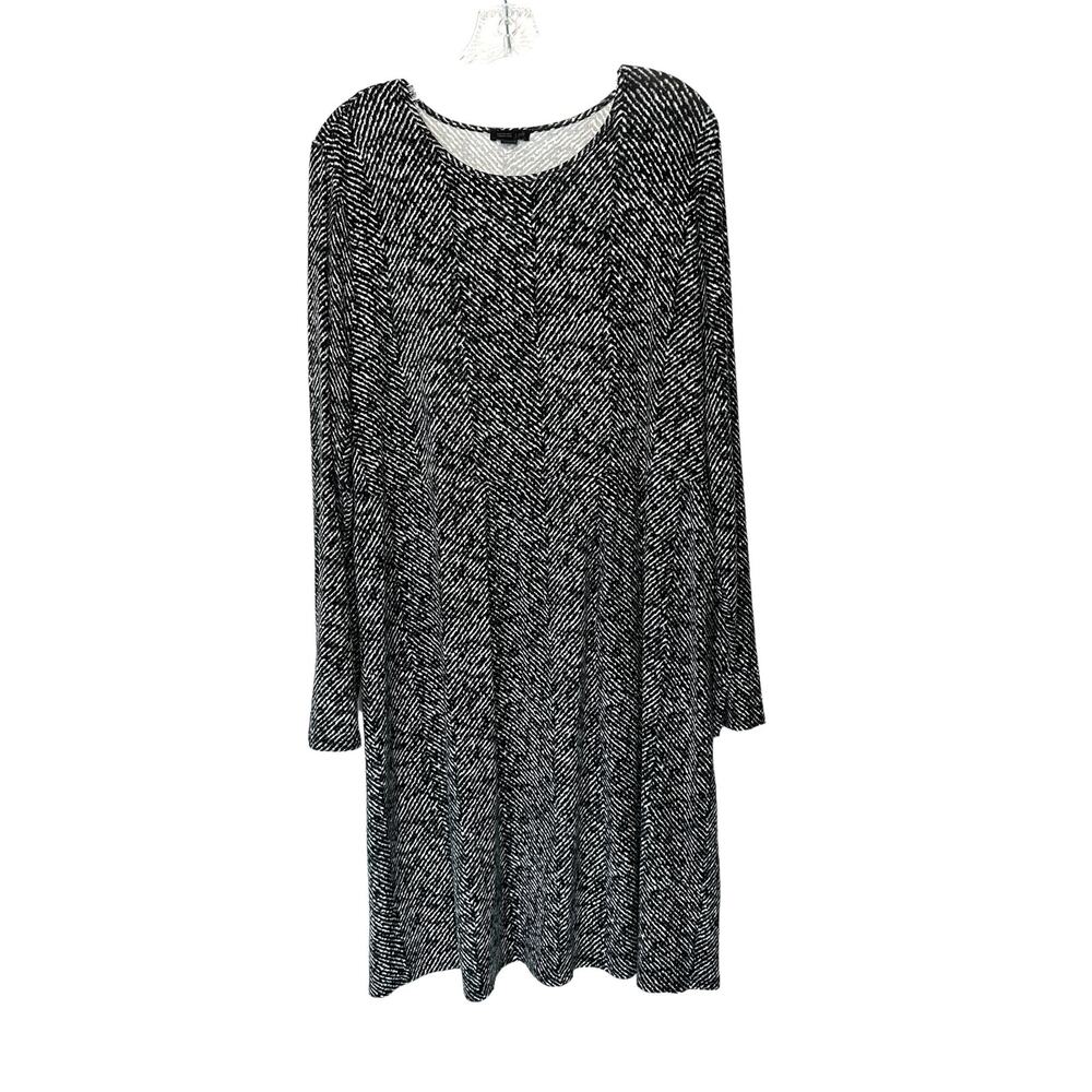 J. Jill Wearever Collection Dress Black White Business Office Stretch Work Large